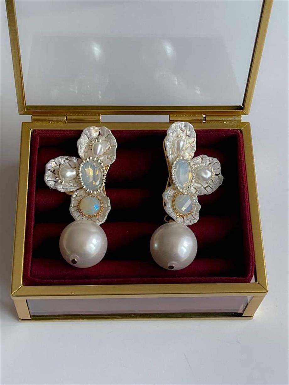 İncili Küpe (6.5 Cm)