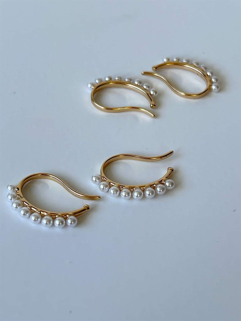 İncili Tekli Ear Cuff