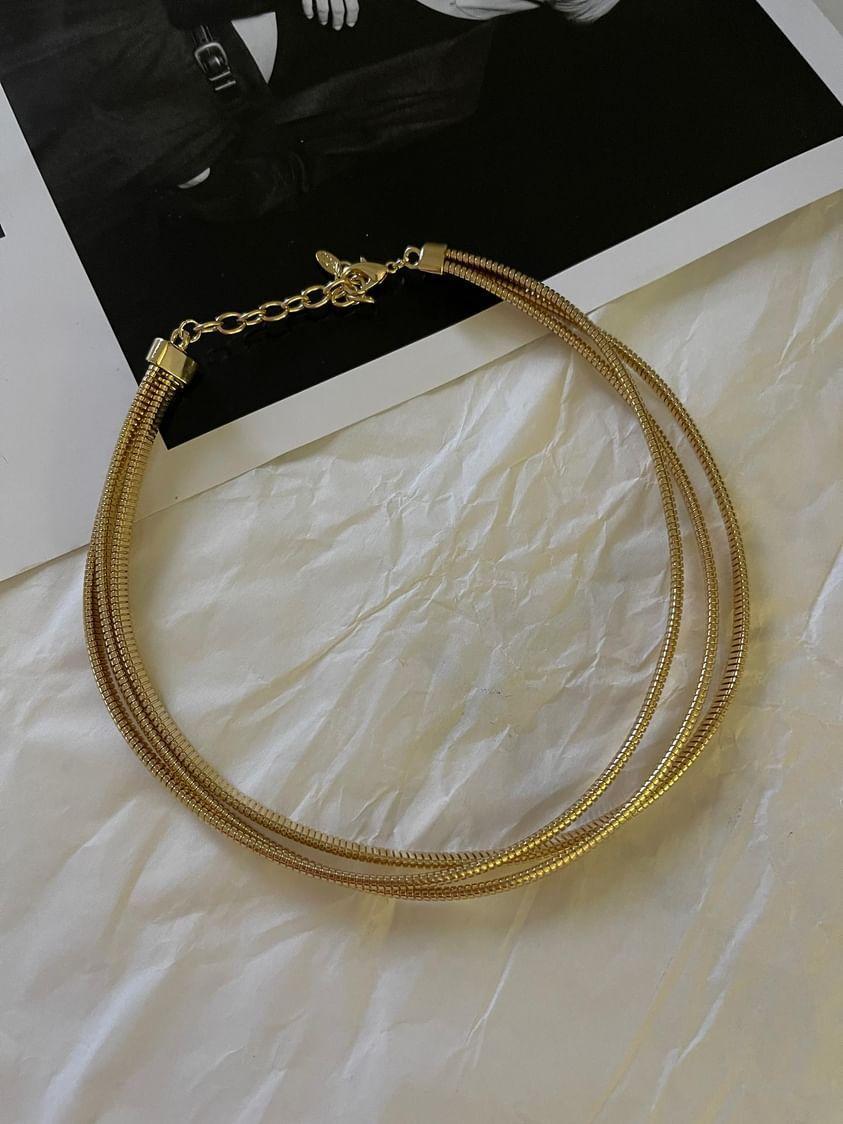 İthal Gold Üçlü Cocker Kolye (43 Cm)