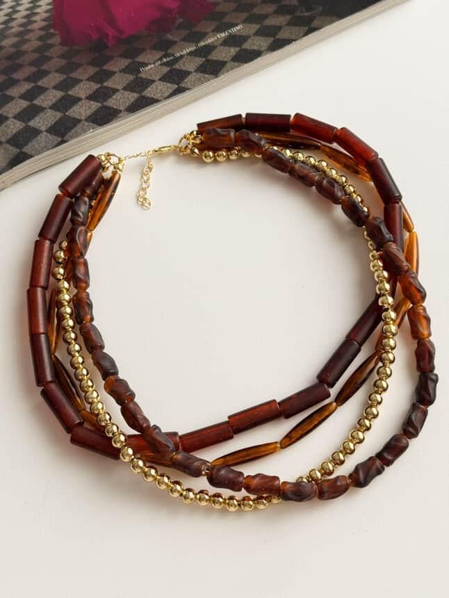 Kahve Gold Summer Kolye (47 Cm)