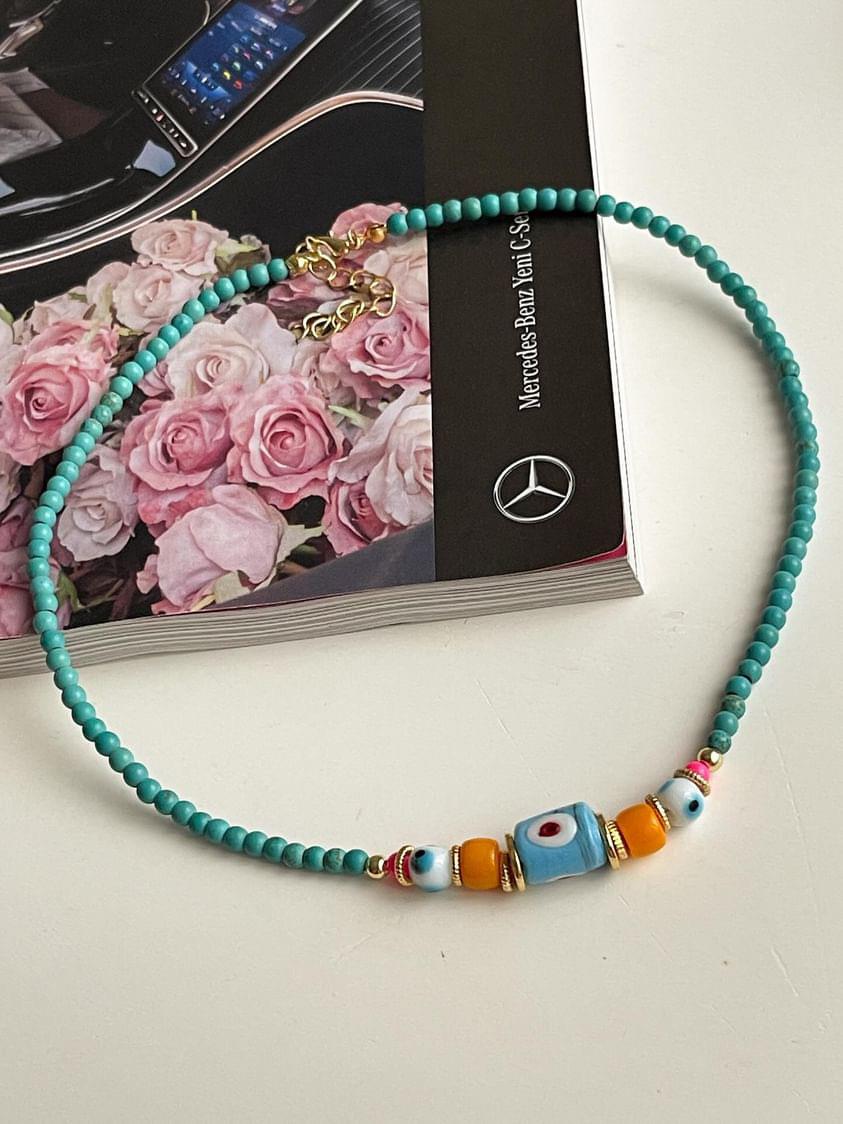 Mavi Nazar Boncuklu Summer Kolye (46 Cm)