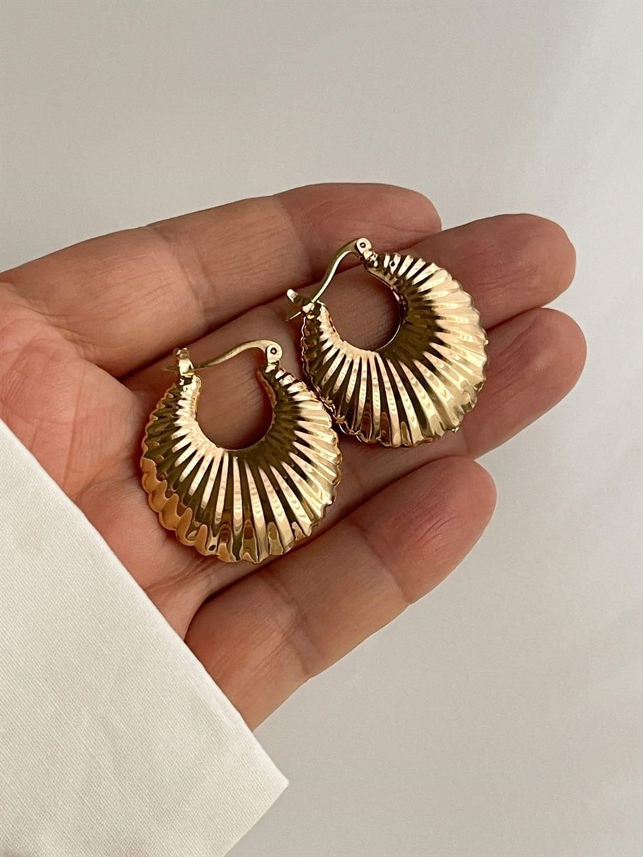 Midye Plaka Küpe (3 Cm)