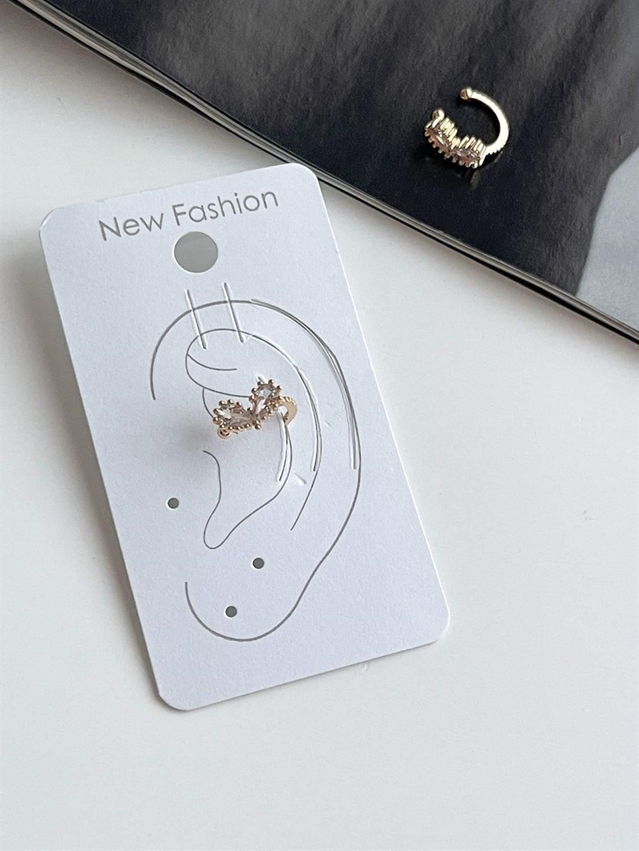 Özel Kalp Mini Kalp Tekli Ear Cuff Küpe (1 Cm)