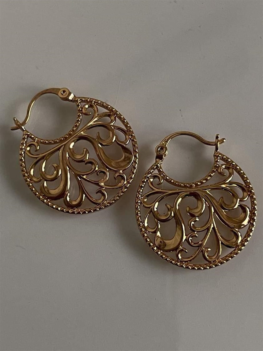 Özel Kaplama Dantel Vintage Küpe (2.80 Cm)