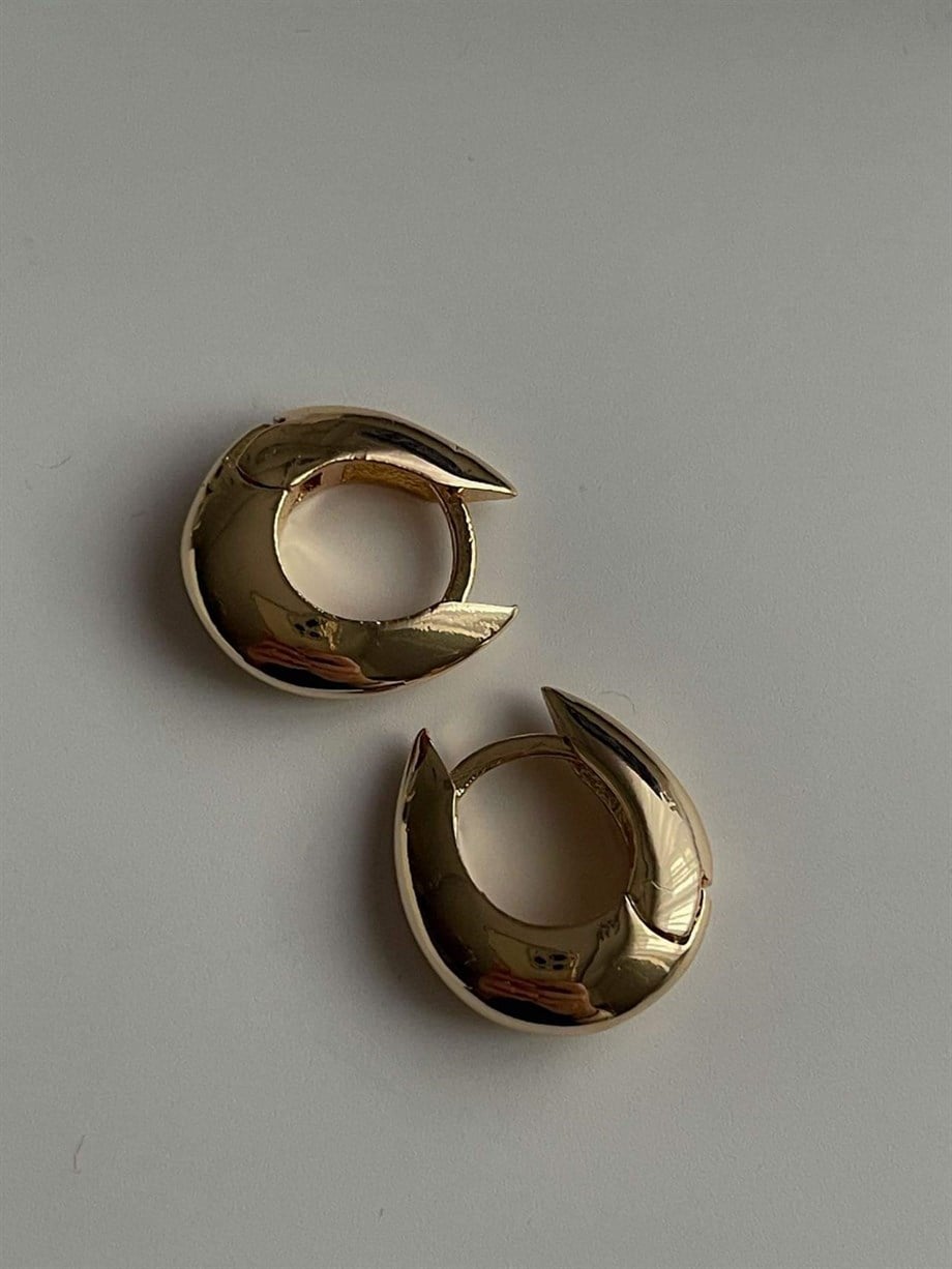 Özel Kaplama Gold Badem Küpe (1.70 Cm)