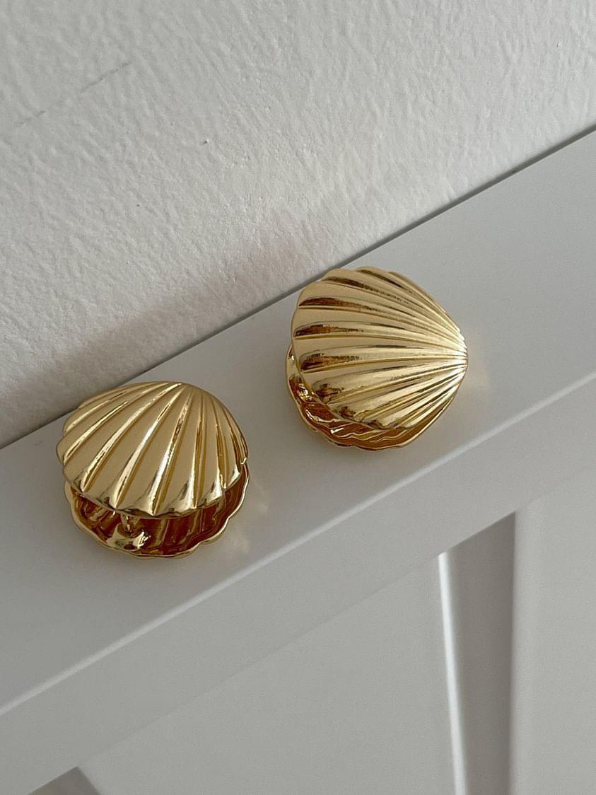 Özel Kaplama Gold Midye Küpe (2 Cm)