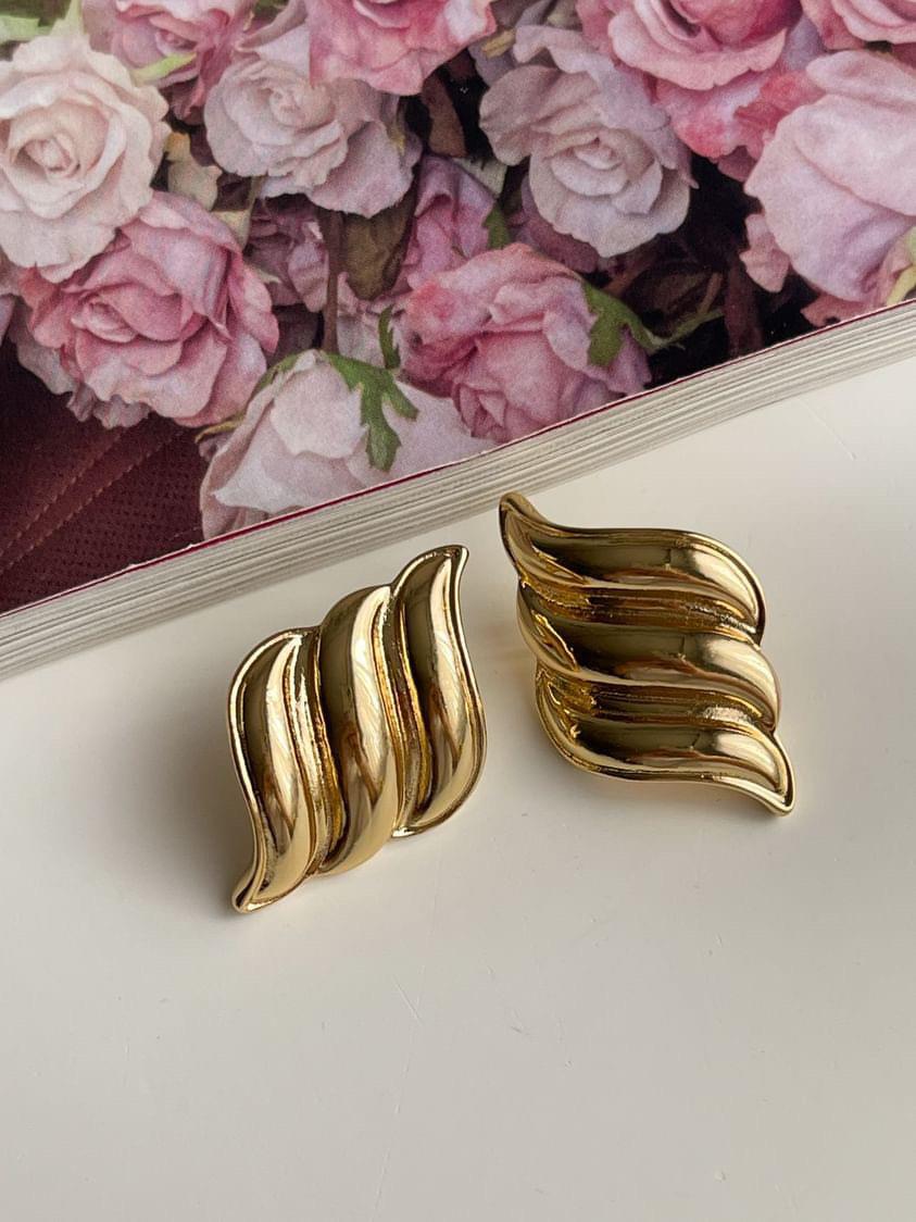 Özel Kaplama Gold Vintage Küpe (3 Cm)