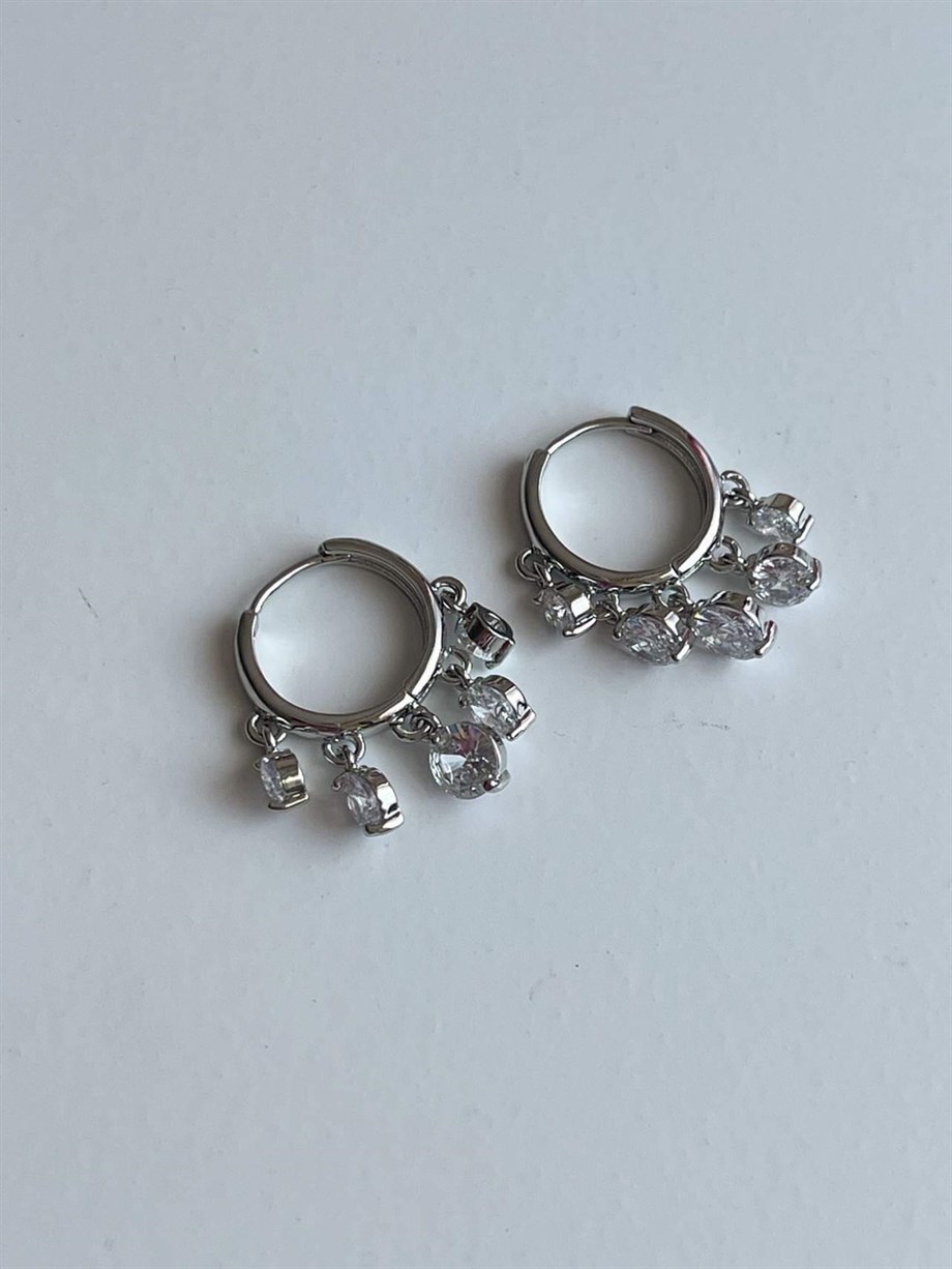 Özel Kaplama Gümüş Renk Shakira Küpe (2.5 Cm)