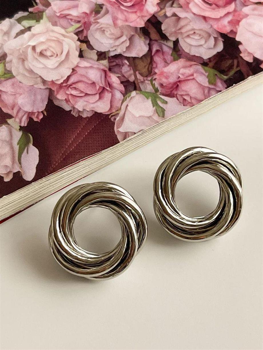 Özel Kaplama Gümüş Renk Vintage Küpe (3 Cm)