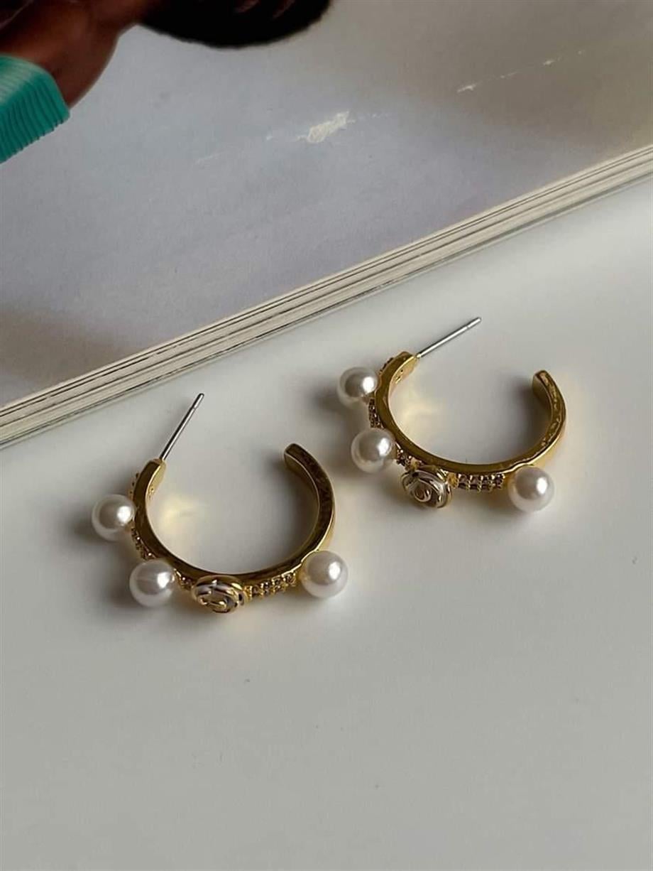 Özel Kaplama İncili Halka Küpe (2 Cm)
