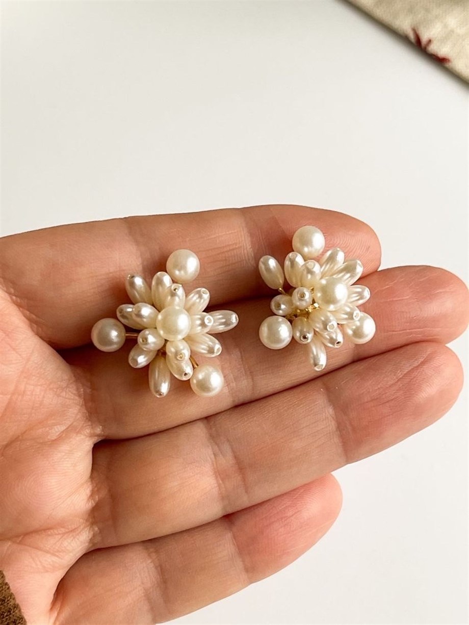 Özel Kaplama İncili Küpe (2 Cm)