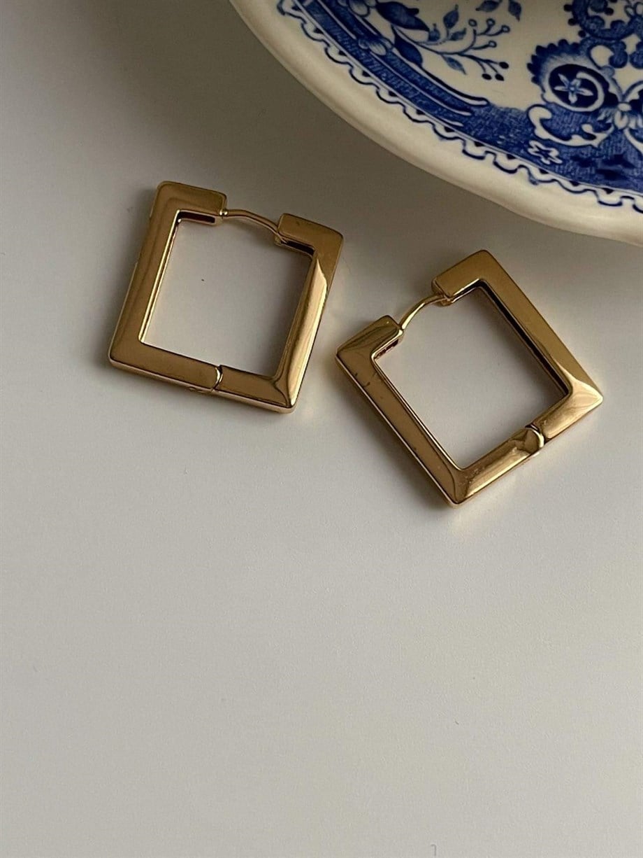Özel Kaplama Kare Küpe (2.20 Cm)
