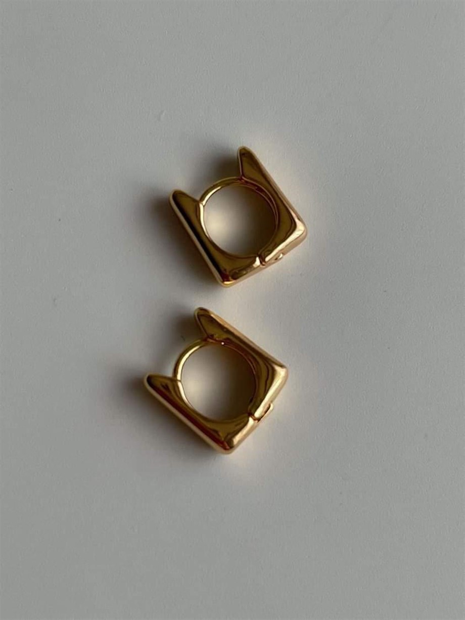 Özel Kaplama Kare Mini Küpe (1 Cm)