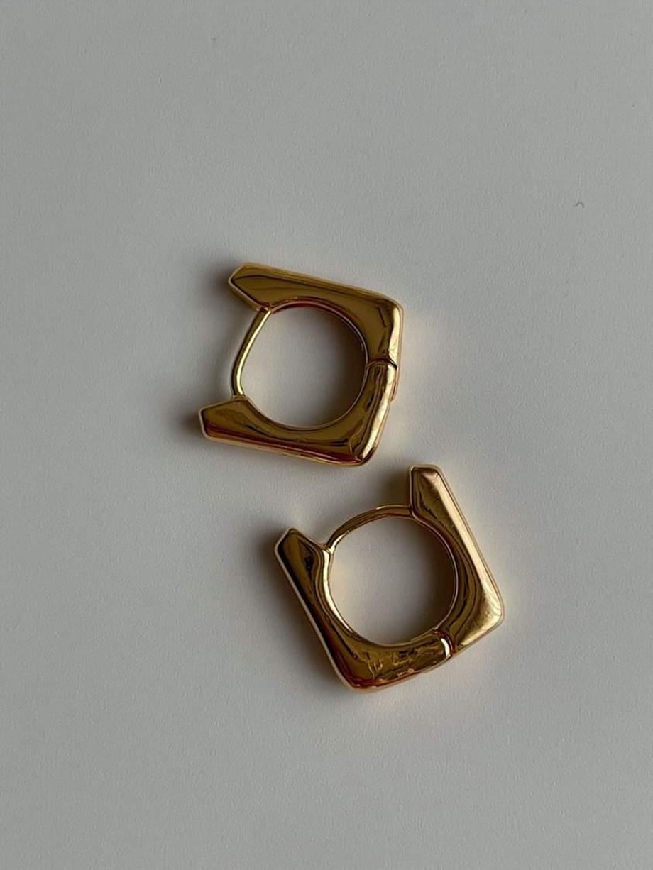 Özel Kaplama Mini Kare Küpe  (1.5 Cm)