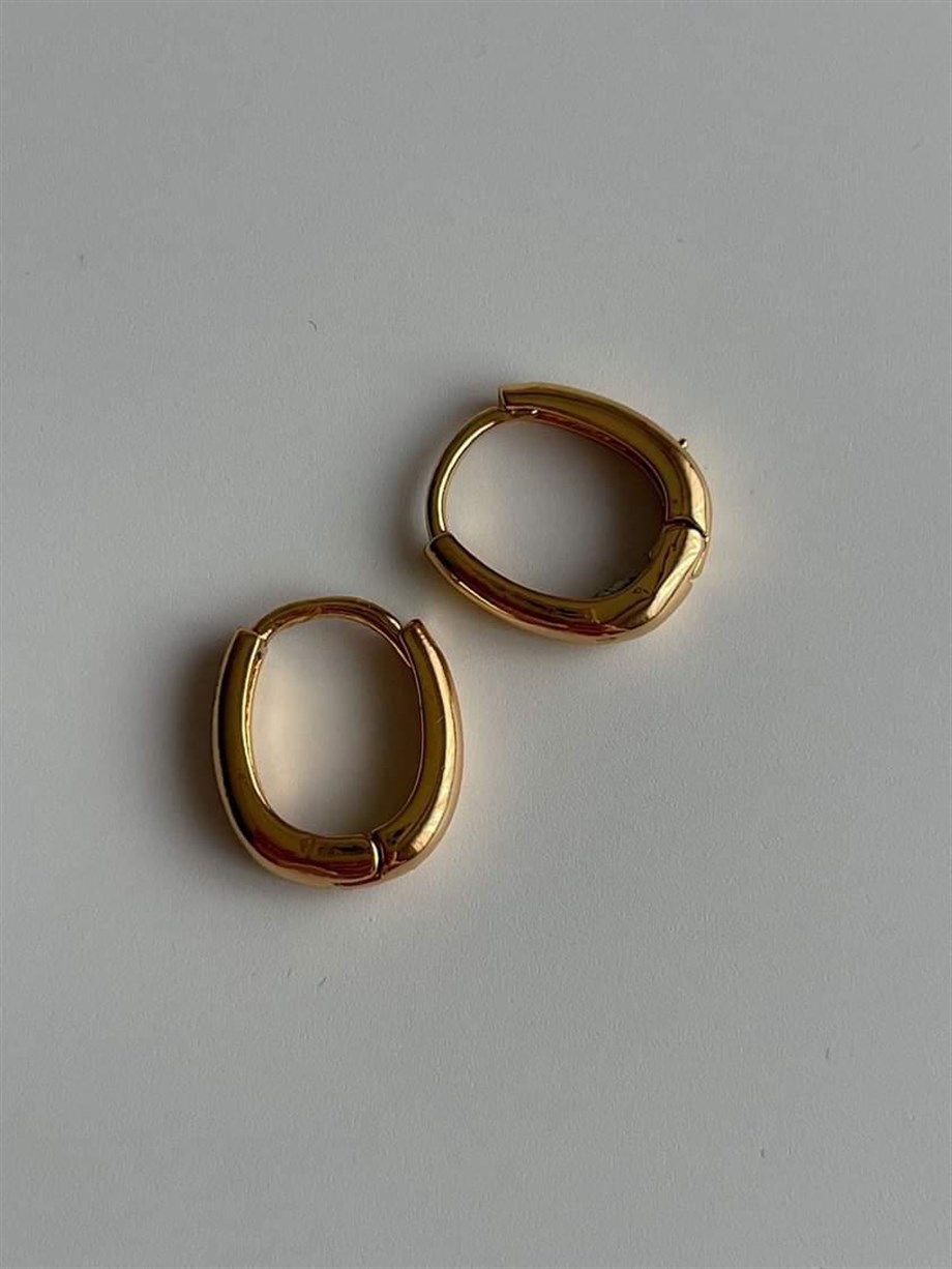 Özel Kaplama Oval Mini Küpe (1.5 Cm)