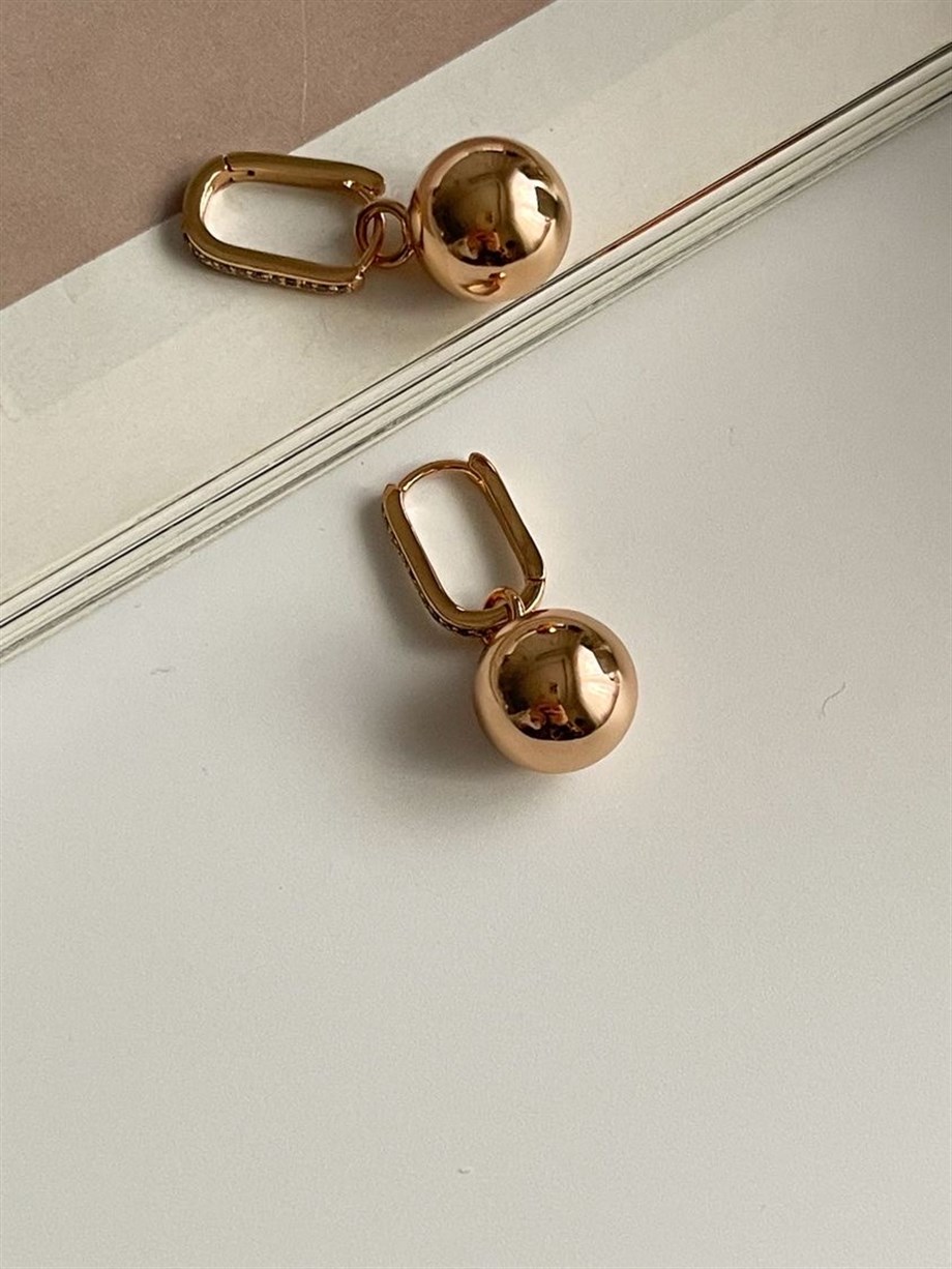 Özel Kaplama Topçuklu Küpe (2 Cm)