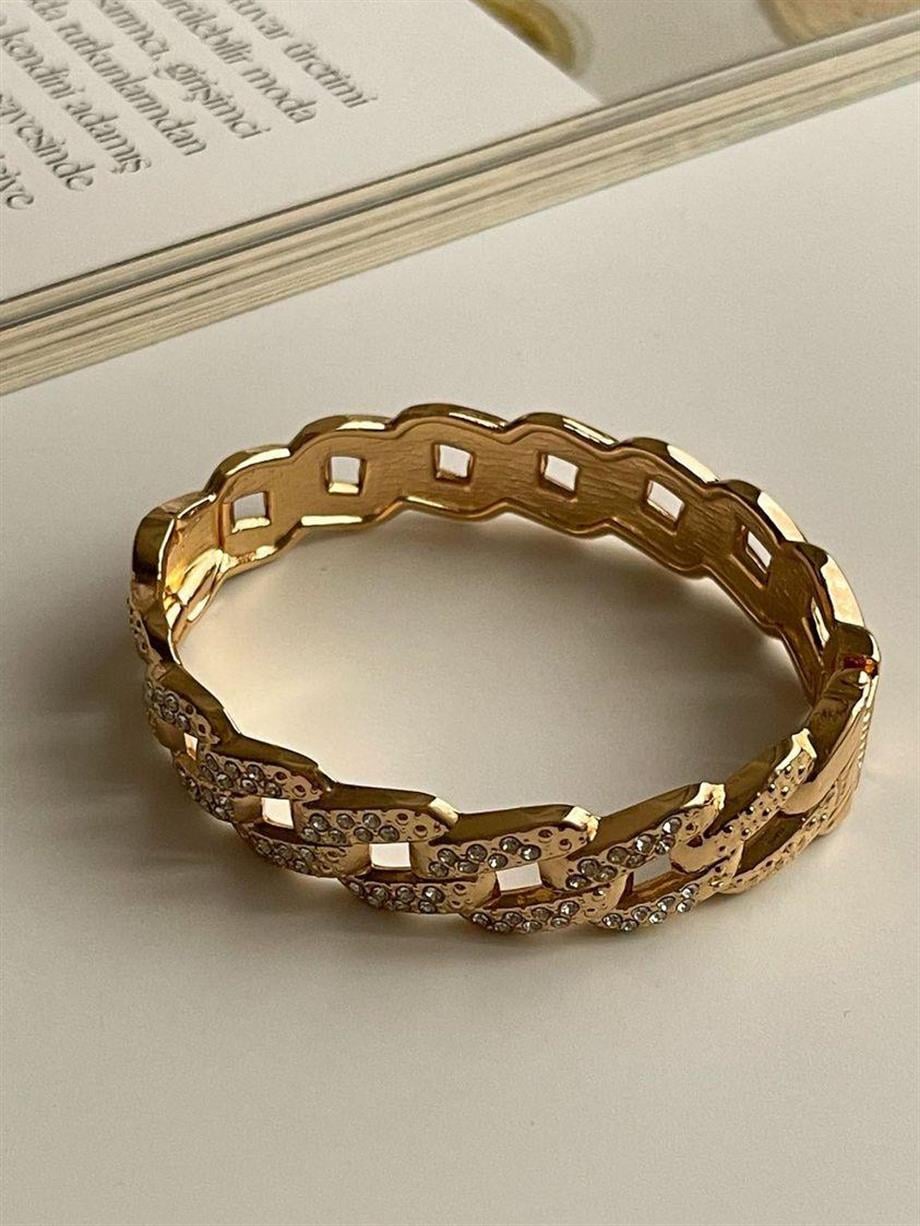 Özel Kaplama Vintage Gold Kelepçe Bileklik 