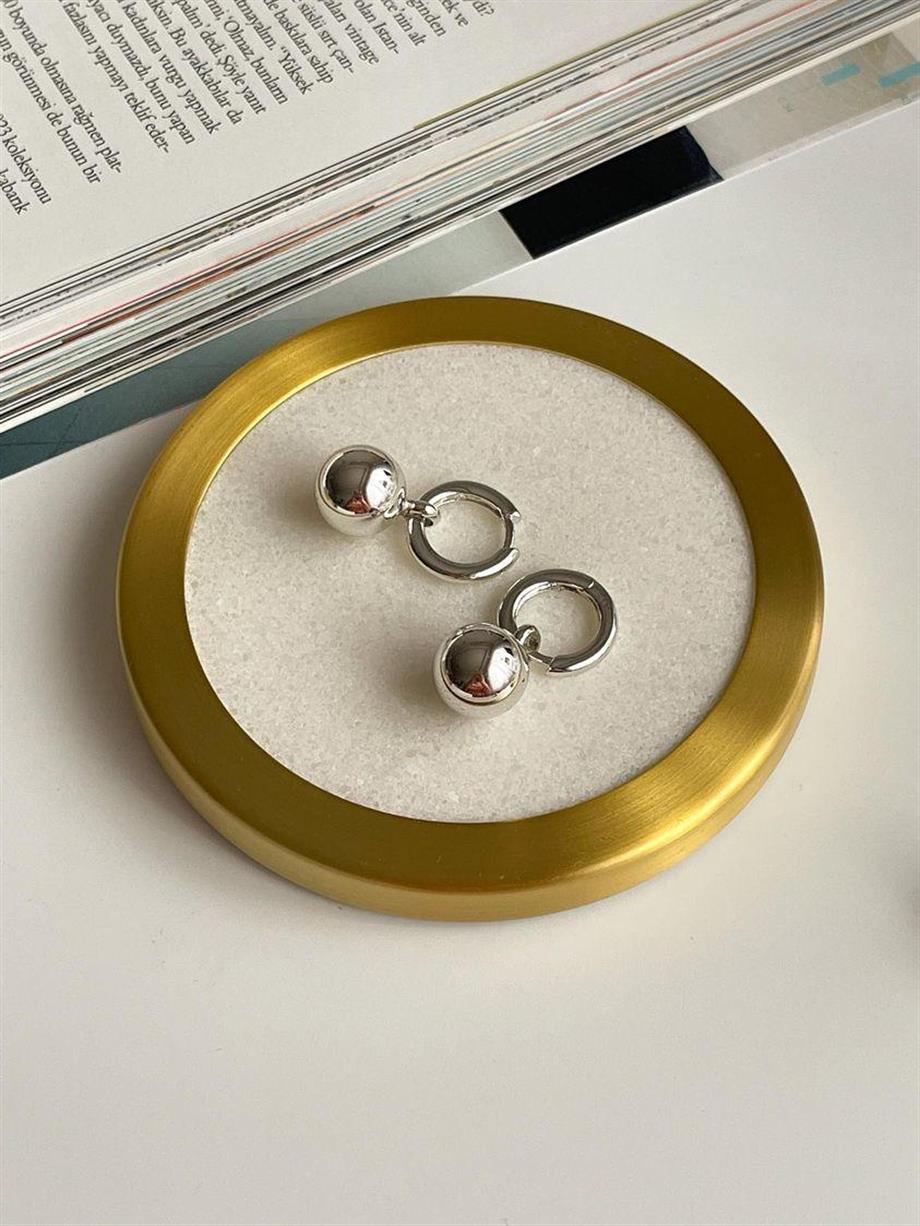 Özel Seri Vip Gümüş Topçuklu Küpe (3 Cm)