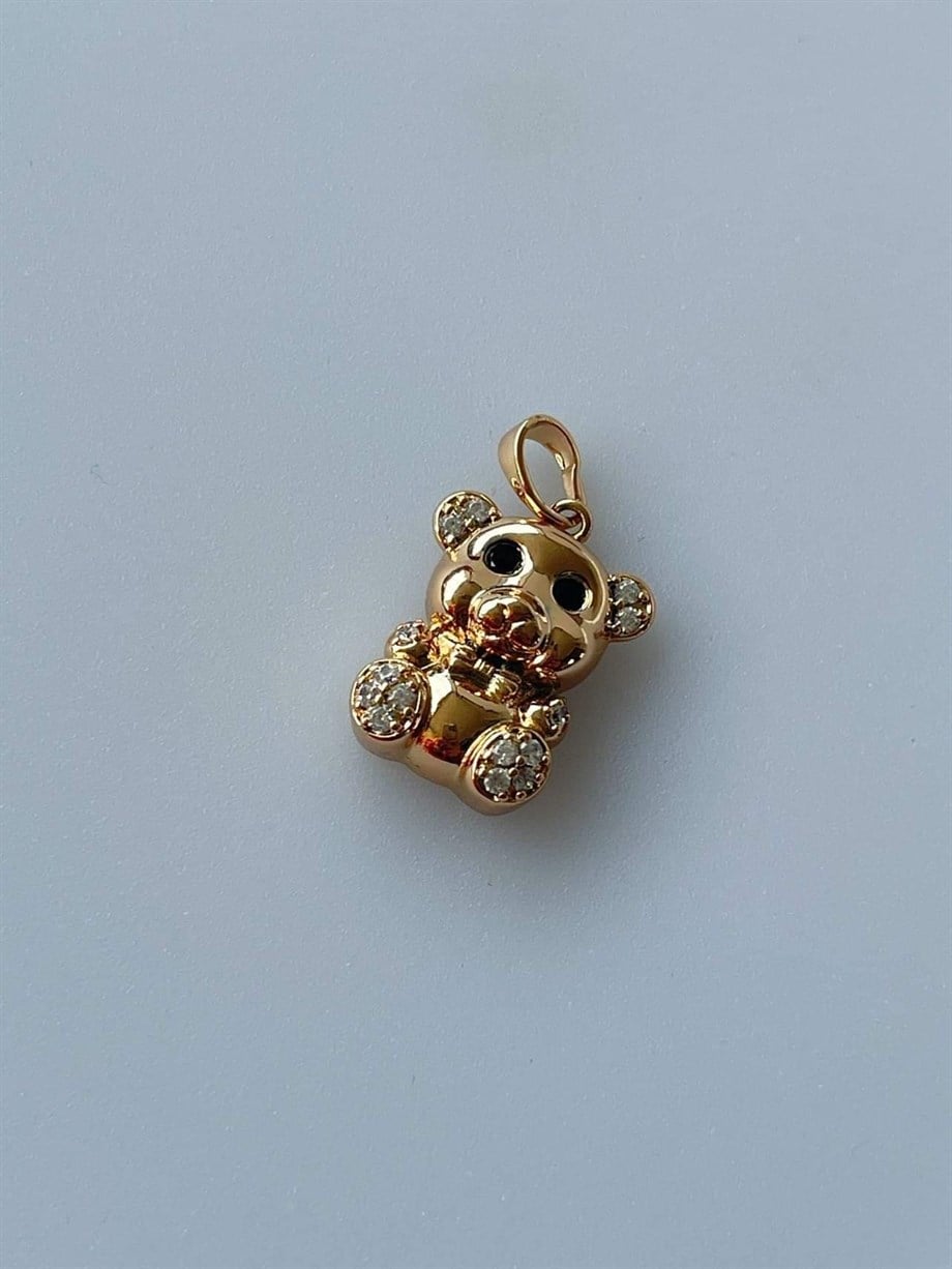 Teddy Zirkon Taşlı Kolye Ucu (2.5 Cm)