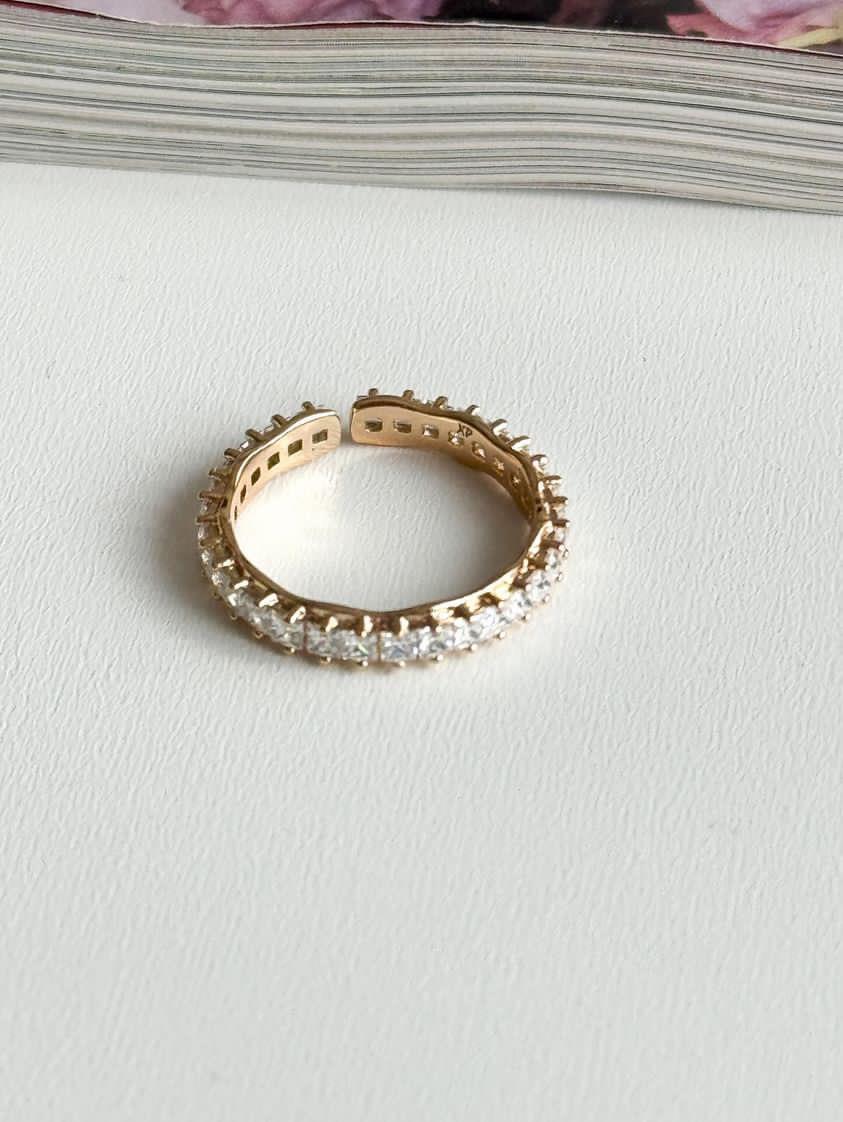 Xuping Gold Su Yolu Baget Taşlı Alttan Ayarlanabilir Yüzük 