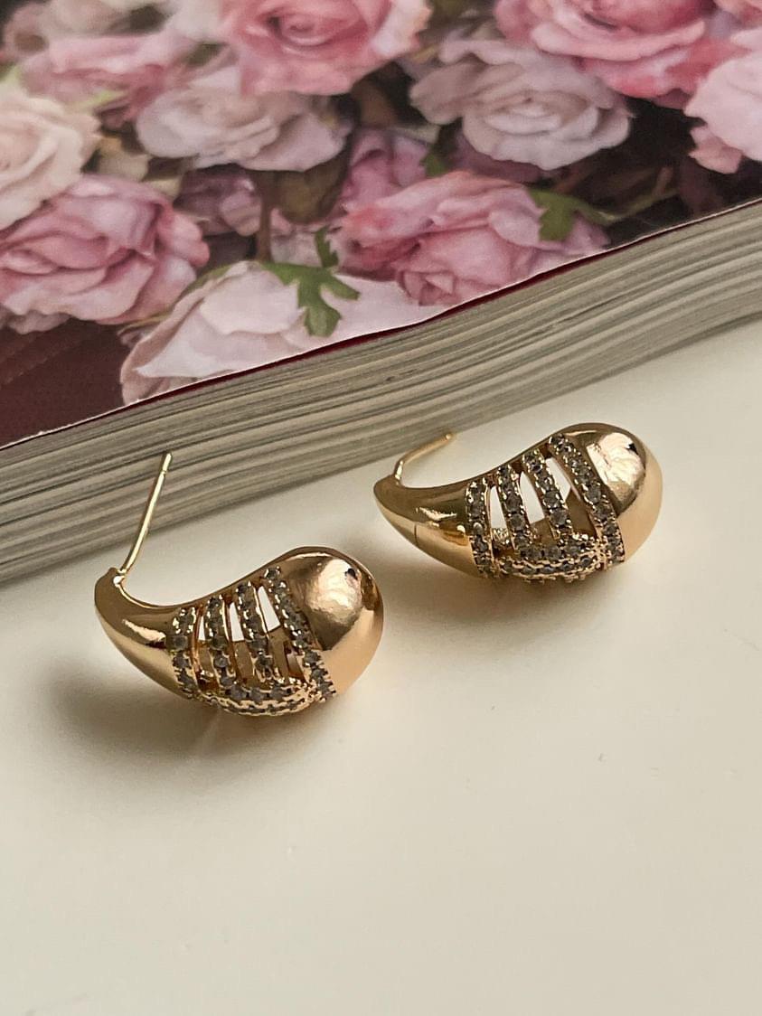 Xuping Gold Zirkon Taşlı Bottega Küpe (2 Cm)