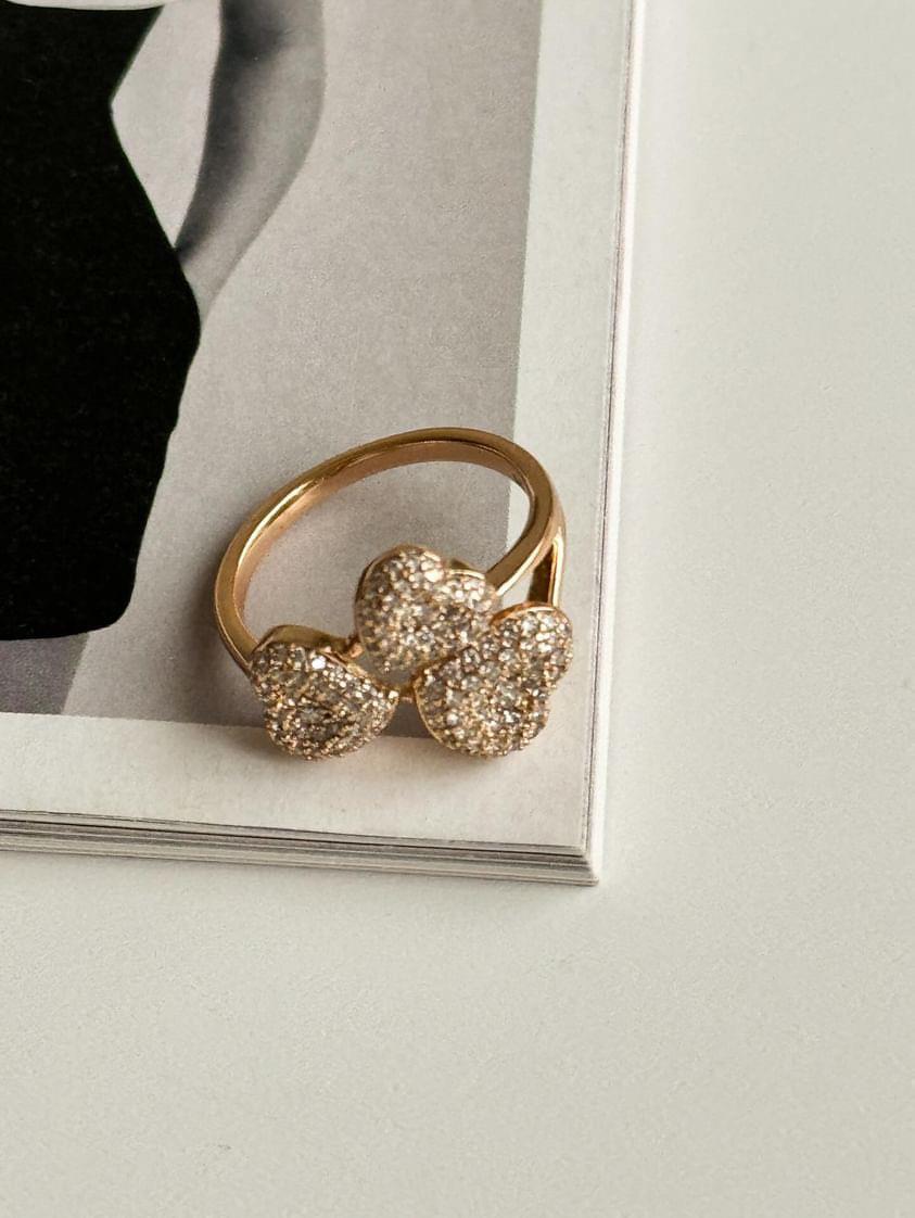 Xuping Gold Zirkon Taşlı Kalpli Numaralı Yüzük (17 Numara)