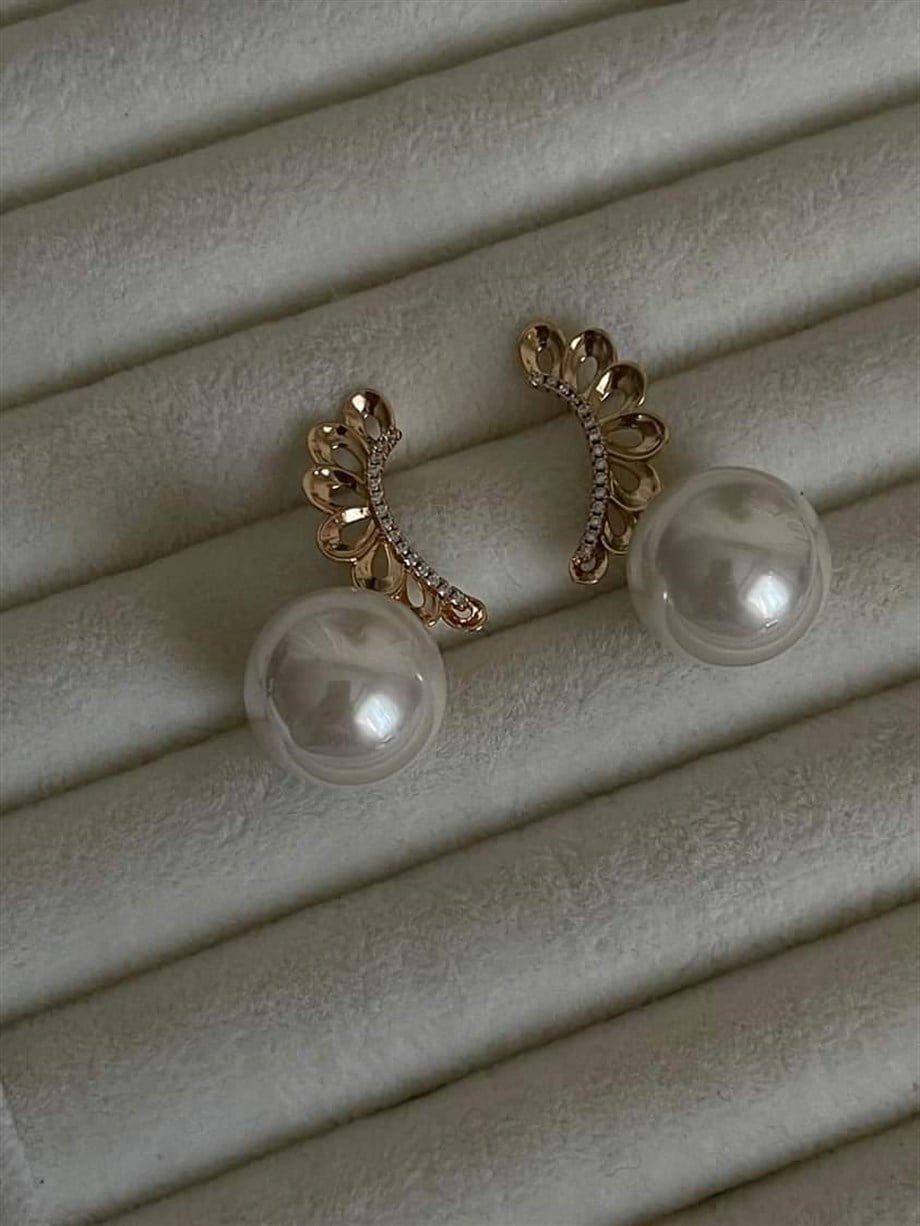 Xuping İncili Zirkon Taşlı Küpe (3.5 Cm)