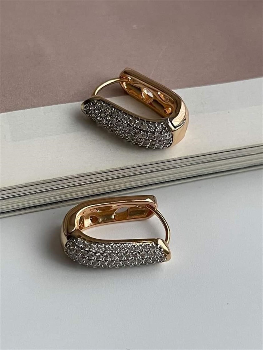 Xuping Özel Kaplama Zirkon Taşlı Küpe (2 Cm)