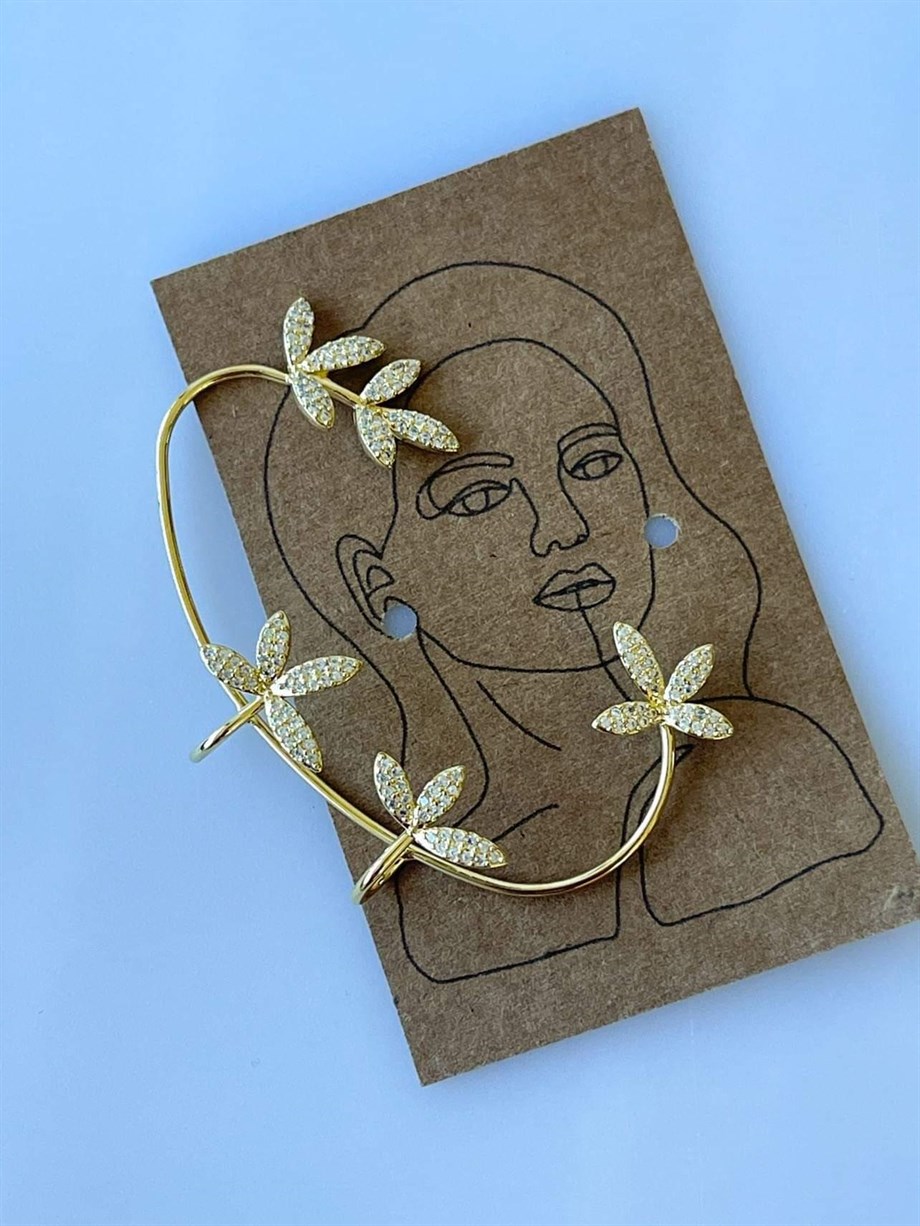 Zirkon Taşlı Tek Küpe (6 Cm)