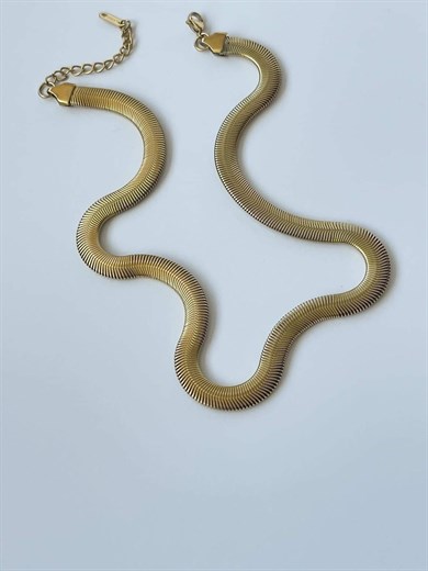 Çelik Kalın Snake Kolye (46 Cm)