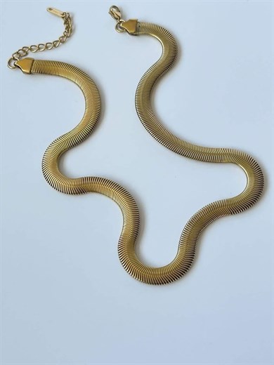 Çelik Kalın Snake Kolye (46 Cm)