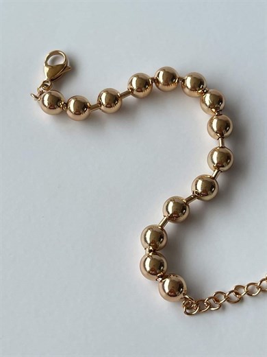 Özel Kaplama Gold Topçuklu Bileklik (22 Cm)