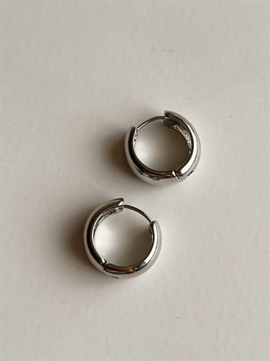 Özel Kaplama Gümüş Renk Basic Halka Küpe (1.5 Cm)