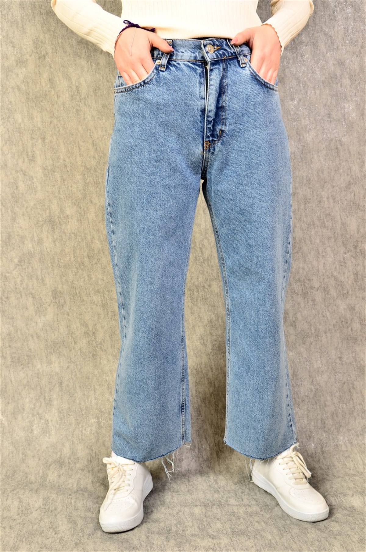 Culotte Bol Paça Jeans Pantolon İKL25651-KOT