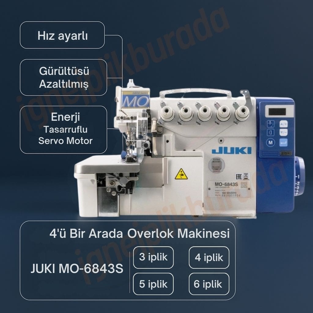 Juki 6 iplik overlok makinesi, juki 6 iplik overlok makinası, juki mo 6843s overlok makinesi, juki mo-6843s overlok makinası, juki 6843s overlok makinası