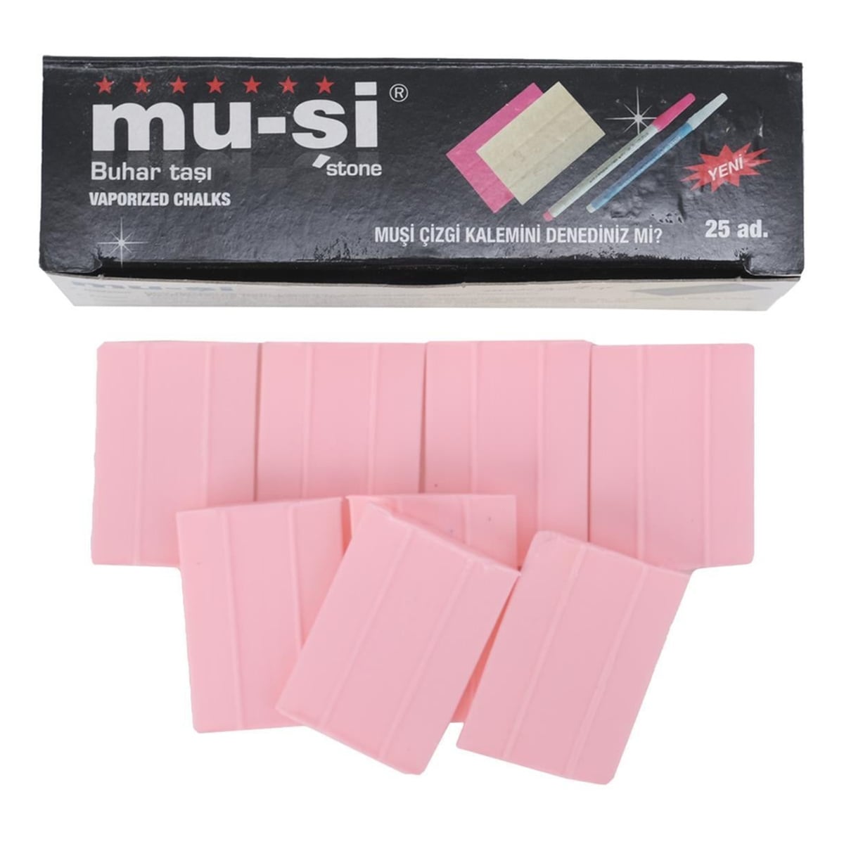 Muşi Çizgi Taşı Pembe Renk 25 Adet