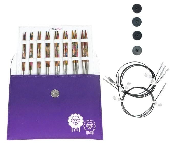 KnitPro Symfonie Deluxe Değiştirilebilir Ahşap Misinalı Şiş Seti 13 cm 20661