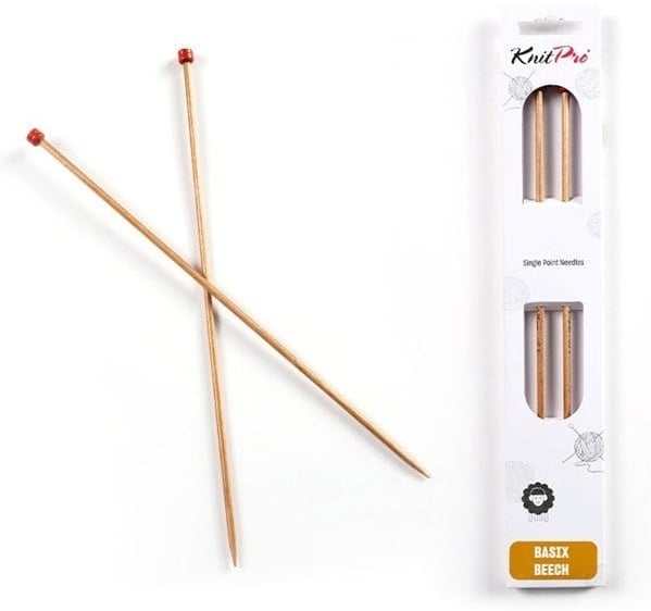KnitPro Basix Beech Tek Uçlu Ahşap Örgü Şiş 25 cm 3.25 mm