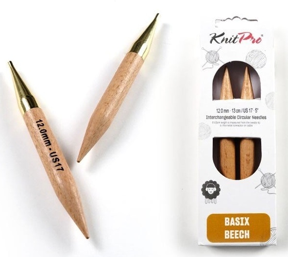 KnitPro Basix Beech Değiştirilebilir Ahşap Şiş Ucu 12.00 mm