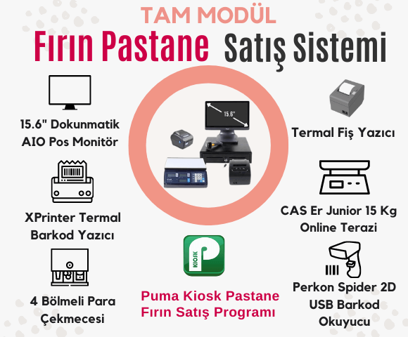 Puma Kiosk Tam Modül Fırın-Pastane Satış Sistemi