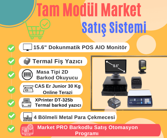 Tam Modül Market Barkodlu Satış Sistemi