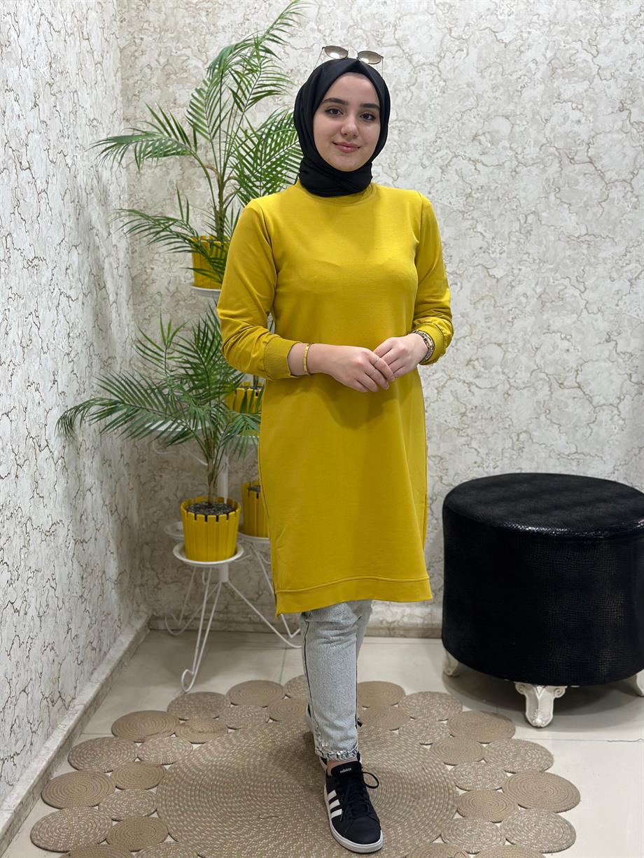 Güneş Kombin Tesettür Tunik Yağ Yeşili