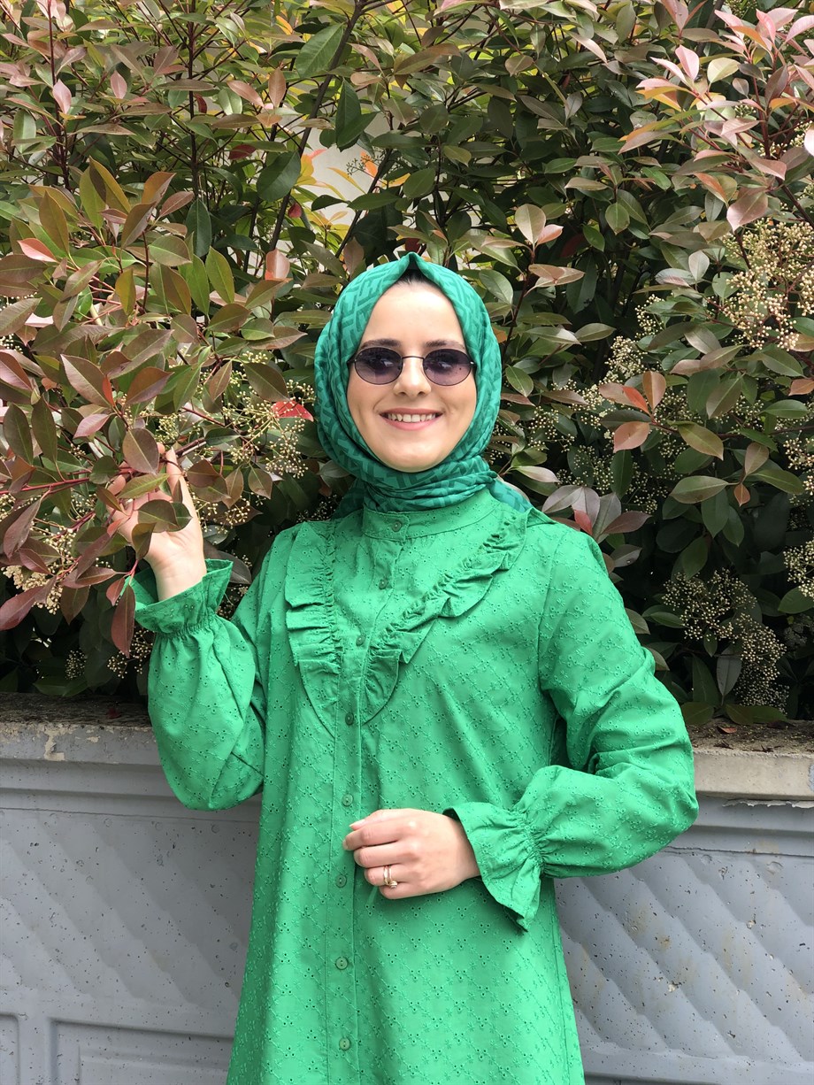 Kadın Tesettür Fisto Tunik Yeşil