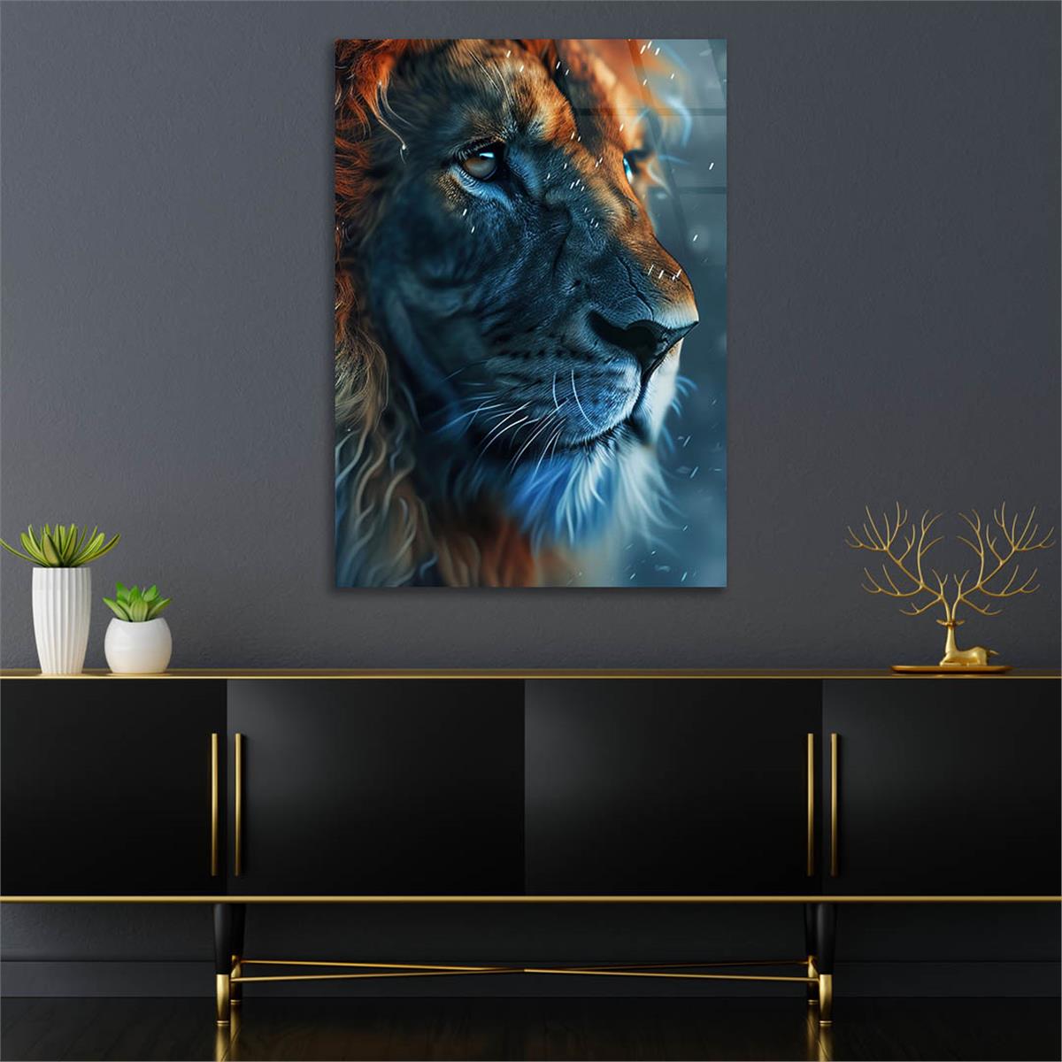 Dikey Doğa Temalı Cam Tablo 358