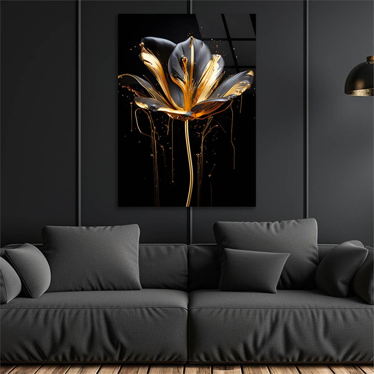 Dikey Sanat Temalı Cam Tablo 592