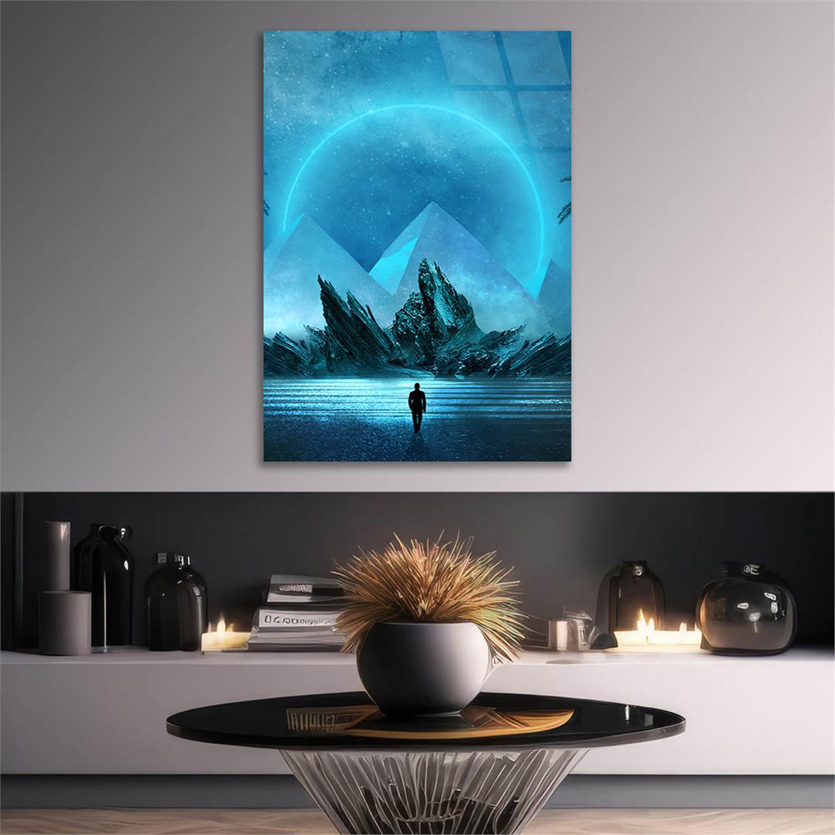 Dikey Sanat Temalı Cam Tablo 478