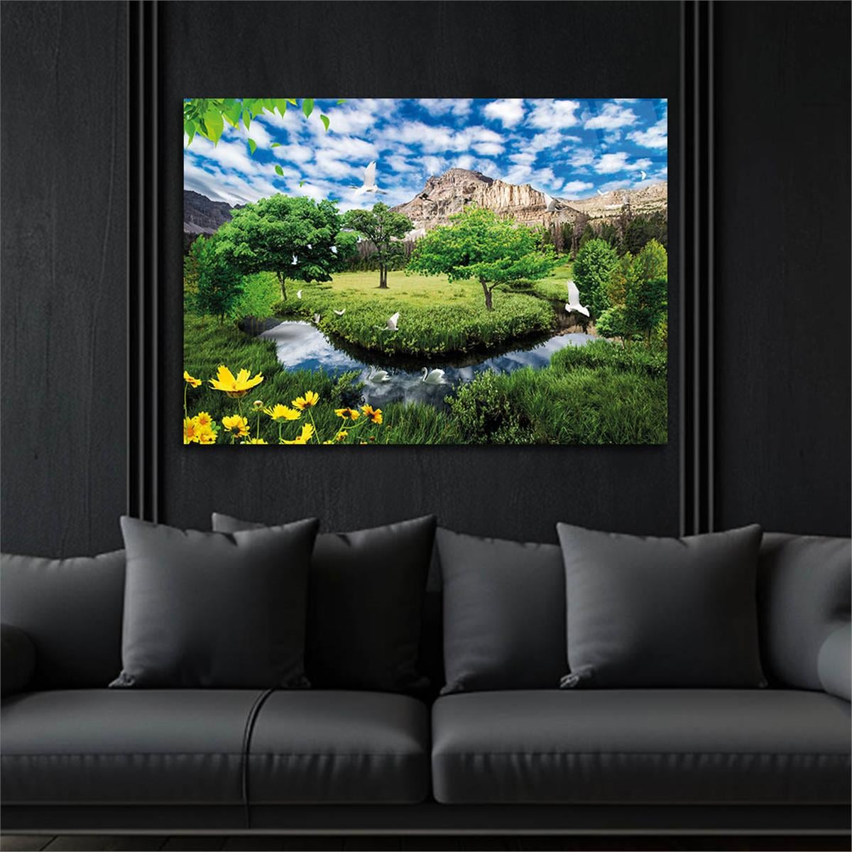 Tempered Glasss Wall Arts Natured-Themed