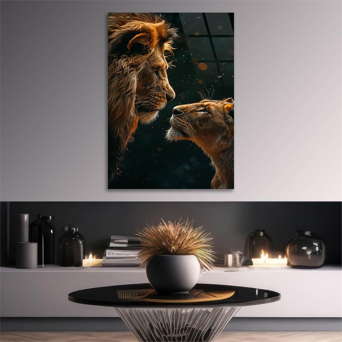 Dikey Doğa Temalı Cam Tablo 304