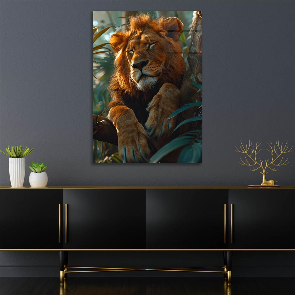 Dikey Doğa Temalı Cam Tablo 365