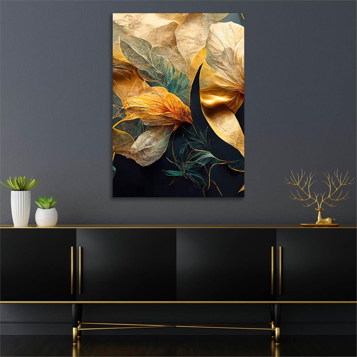 Dikey Sanat Temalı Cam Tablo 385